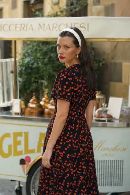 Leonie Dress - Black red floral — photo 4