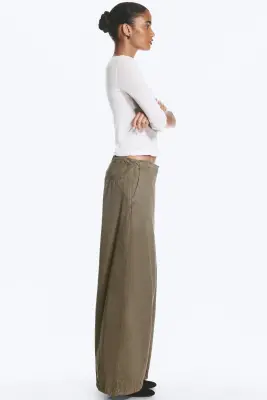 Pantalon baggy déchiré taille basse - Vert poudré — photo 2
