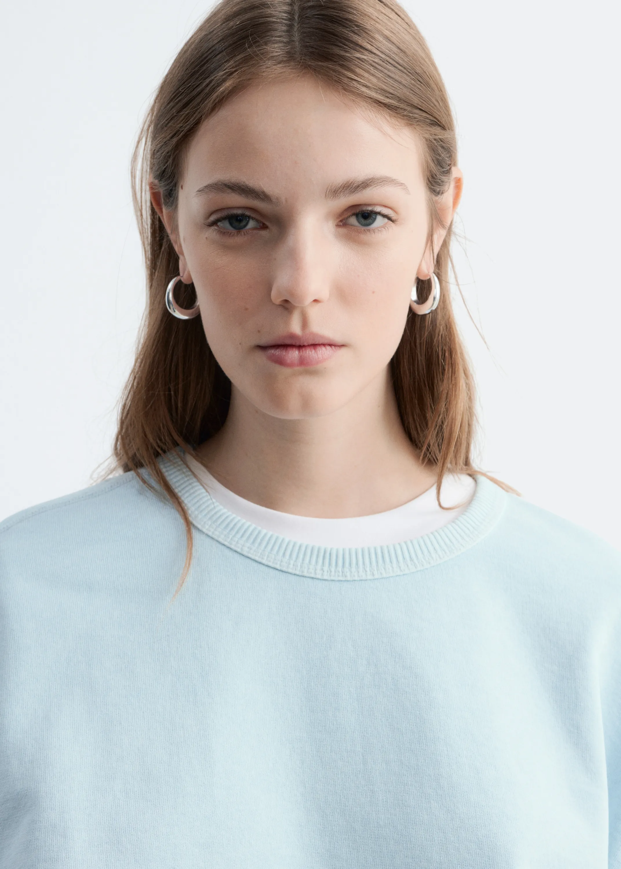 Sweat oversize en jersey de coton - Bleu clair