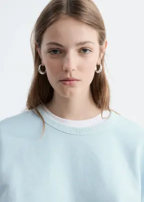 Sweat oversize en jersey de coton - Bleu clair — photo 1