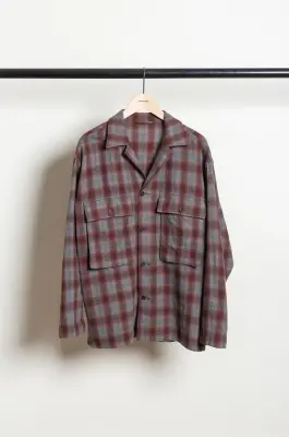Kaptain Sunshine – Alpaca Wool Field Shirt Jacket KS26FSH10 – GREY — photo 3