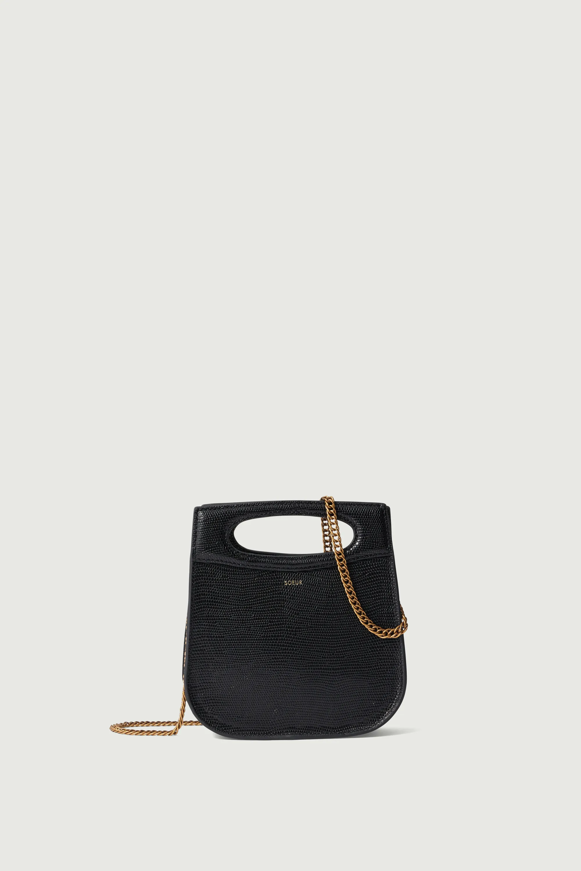 SAC CHERI MINI NOIR LÉZARD