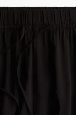 Pantalon large avec taille élastique - Noir — photo 3