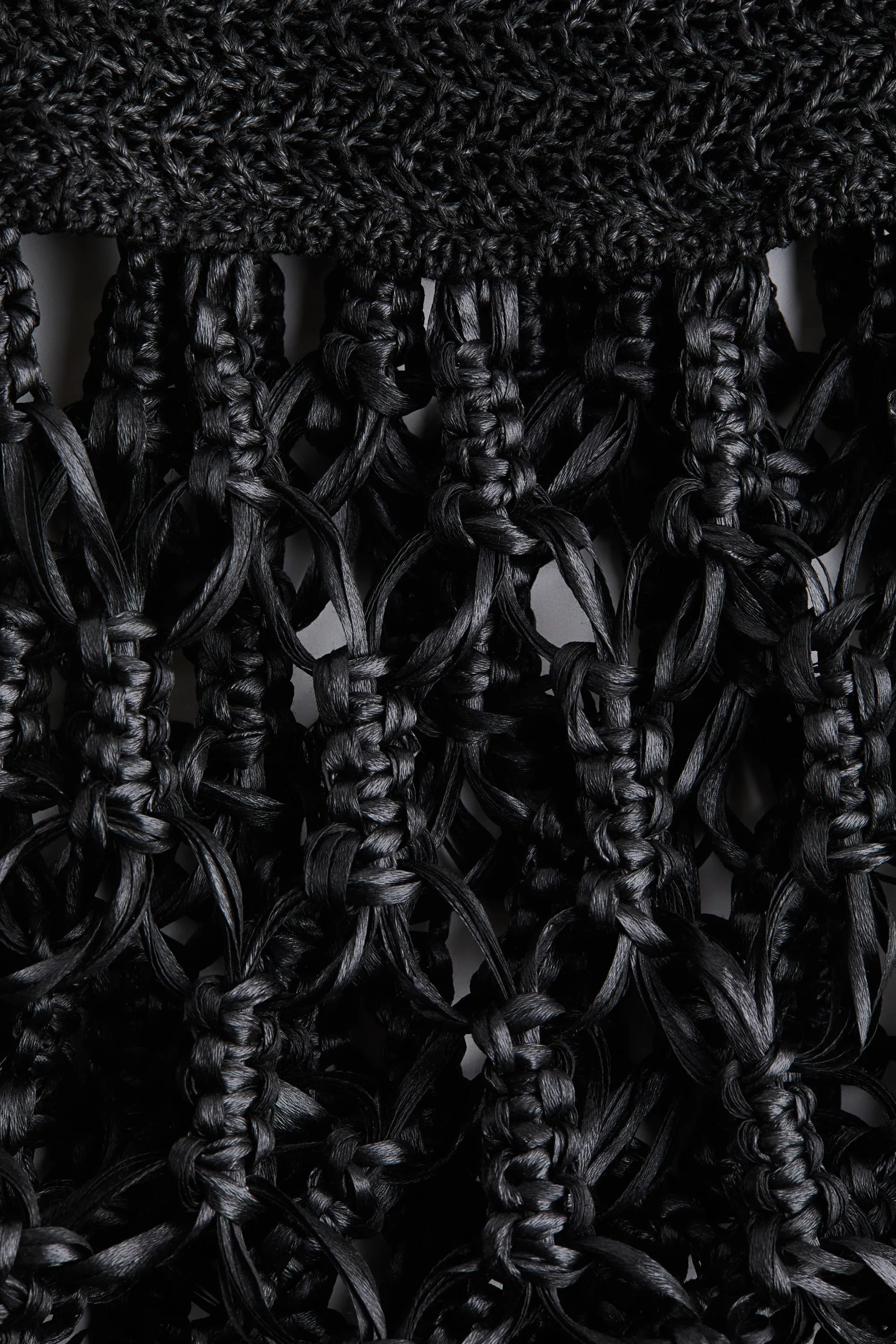 Jupe façon crochet avec franges - Noir