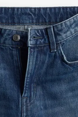 Jean bicolore à jambes larges - Bleu denim — photo 2