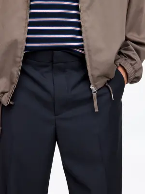 Pantalon classique en laine légère - Bleu foncé — photo 3