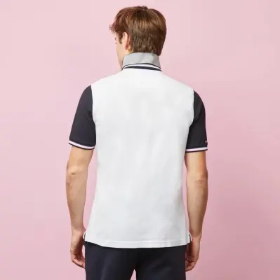 EDEN PARK POLO Blanc col marine — photo 3