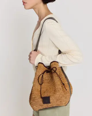 Panier Sola raphia et chocolat — photo 5