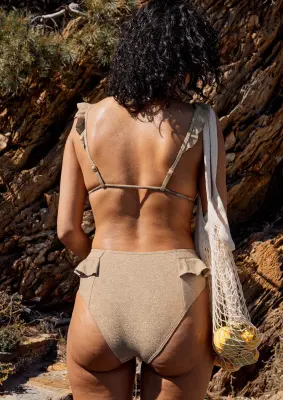 Maillot culotte haute CARMEN | Sable doré — photo 4