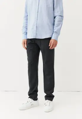 Le pantalon en flanelle - Gris anthracite — photo 1