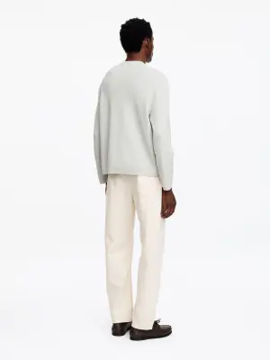 Pull décontracté en mélange de coton - Vert clair poudré — photo 2