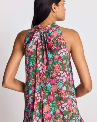 Robe Elisabeth imprimé Liberty rose et bordeaux — photo 3