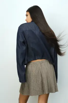 Veste sportive en denim - Bleu denim foncé — photo 3