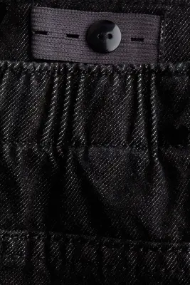 Jean à jambes larges avec motifs - Noir denim — photo 3