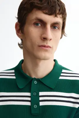 Regular Fit Polo shirt - Vert/rayé — photo 1