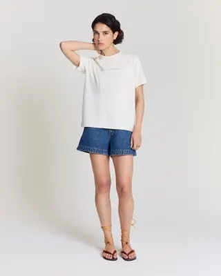 Tee Shirt Bree Balzac Pool Club écru et bleu — photo 2