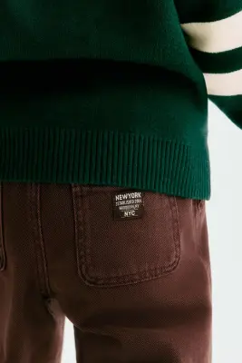 Pantalon en twill de coton - Marron — photo 2