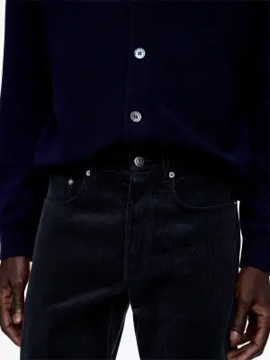 Pantalon ample en velours côtelé OCEAN - Bleu foncé — photo 3