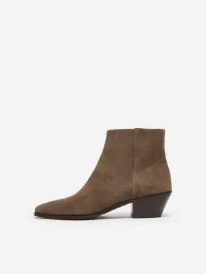 Bottines en cuir - Taupe foncé — photo 2