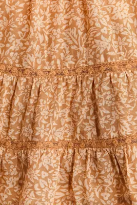 Blouse à plis nervure - Beige foncé/fleuri — photo 2