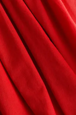 Robe ruchée en lin mélangé - Rouge — photo 5