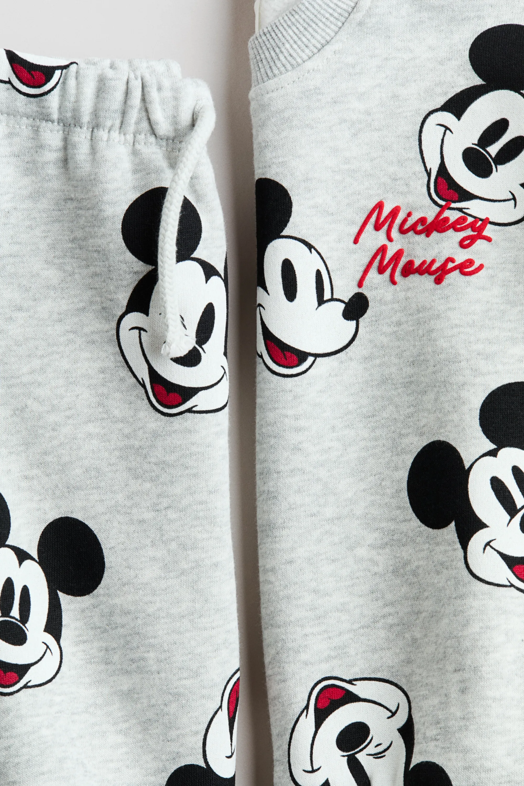 Ensemble 2 pièces en molleton imprimé - Gris clair/Mickey
