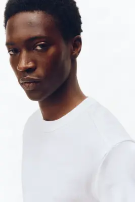 T-shirt en coton côtelé - Blanc — photo 4