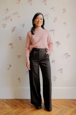 Pantalon Lucy - rayé chocolat — photo 2