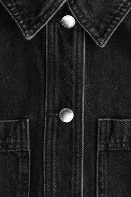 Surchemise en denim de coton - Noir denim — photo 5