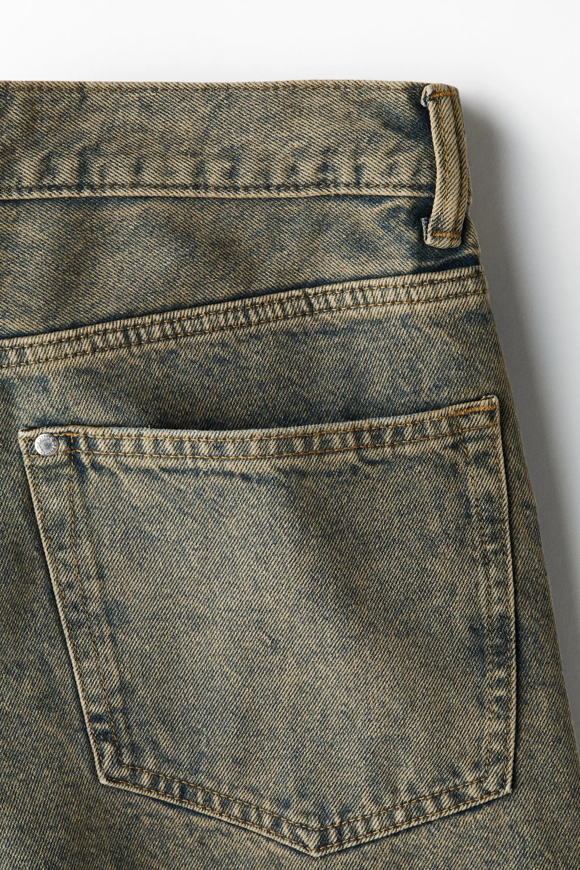 Loose Straight Jeans - Bleu-vert denim
