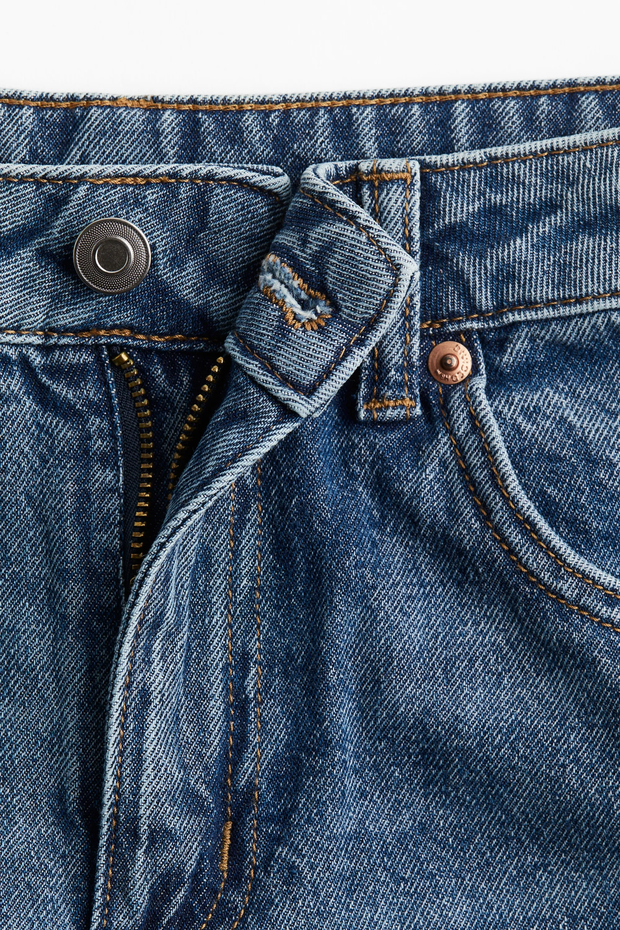 Straight High Ankle Jeans - Bleu denim clair
