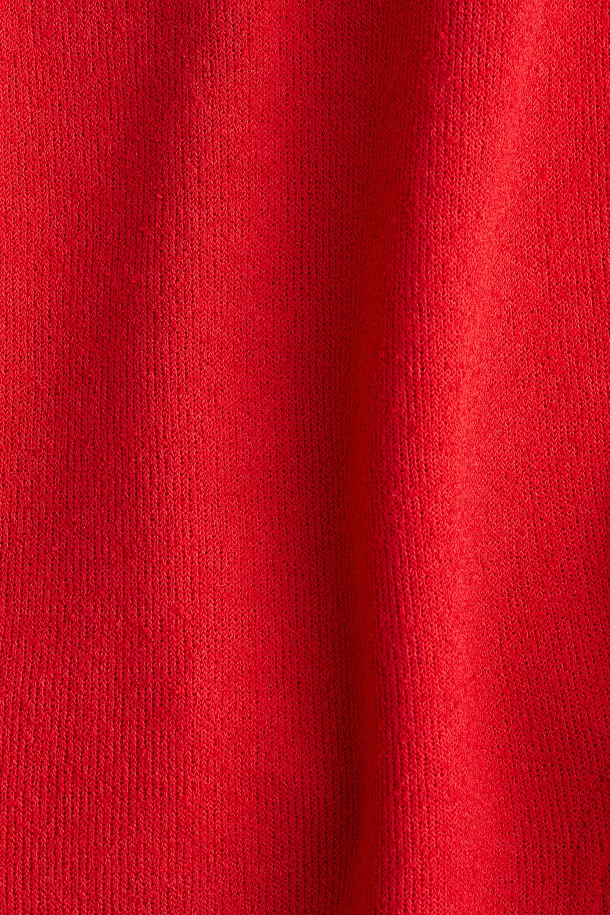 Top évasé en maille fine - Rouge vif