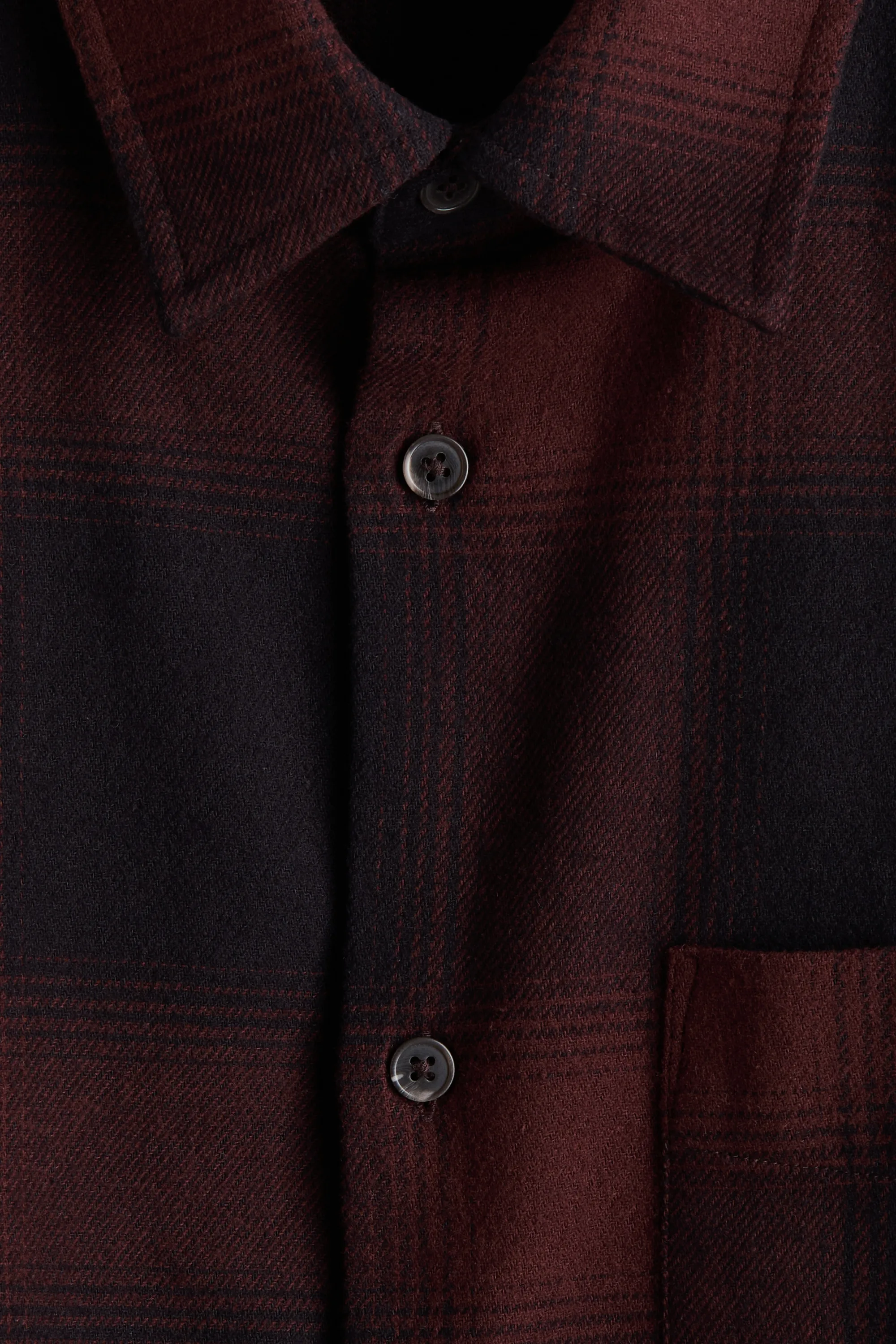 Chemise Loose Fit en flanelle - Marron foncé/carreaux
