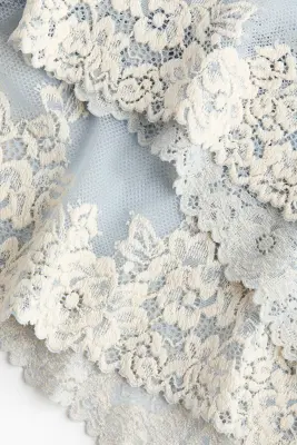 Lot de 2 culottes Hipster en dentelle - Bleu clair/crème — photo 4