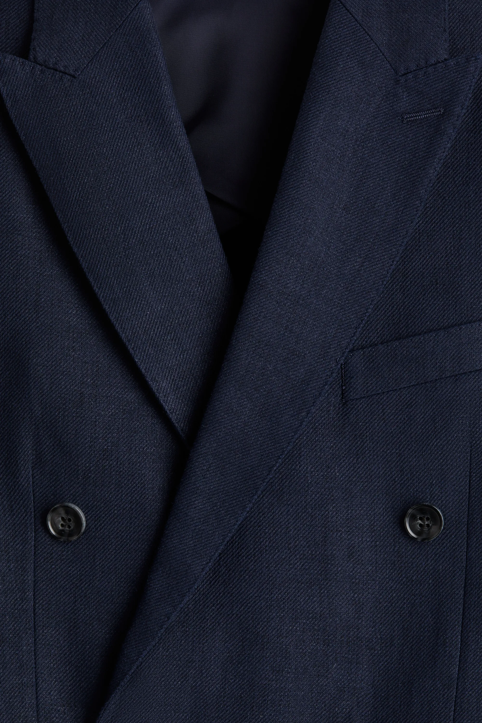 Veste croisée Relaxed Fit en lin mélangé - Bleu marine