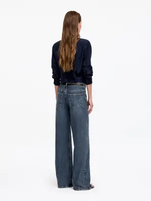 Jean évasé à taille basse ELM - Bleu grisé — photo 2