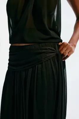 Pantalon ballon avec panneau drapé - Noir — photo 1