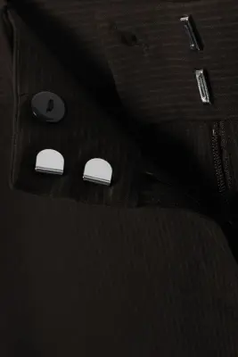 Pantalon de costume évasé taille basse - Noir à fines rayures — photo 2