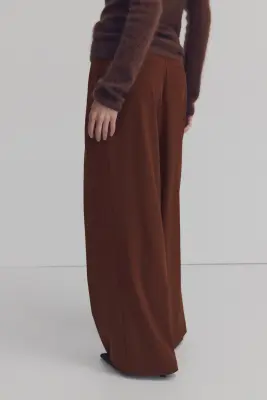 Pantalon à effet superposé - Marron — photo 3