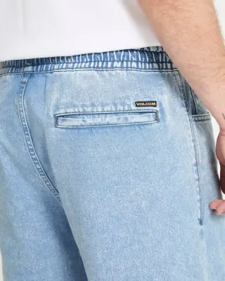 Pantalon Volcom freazy loose elastic waist denim – pale aqua — photo 4