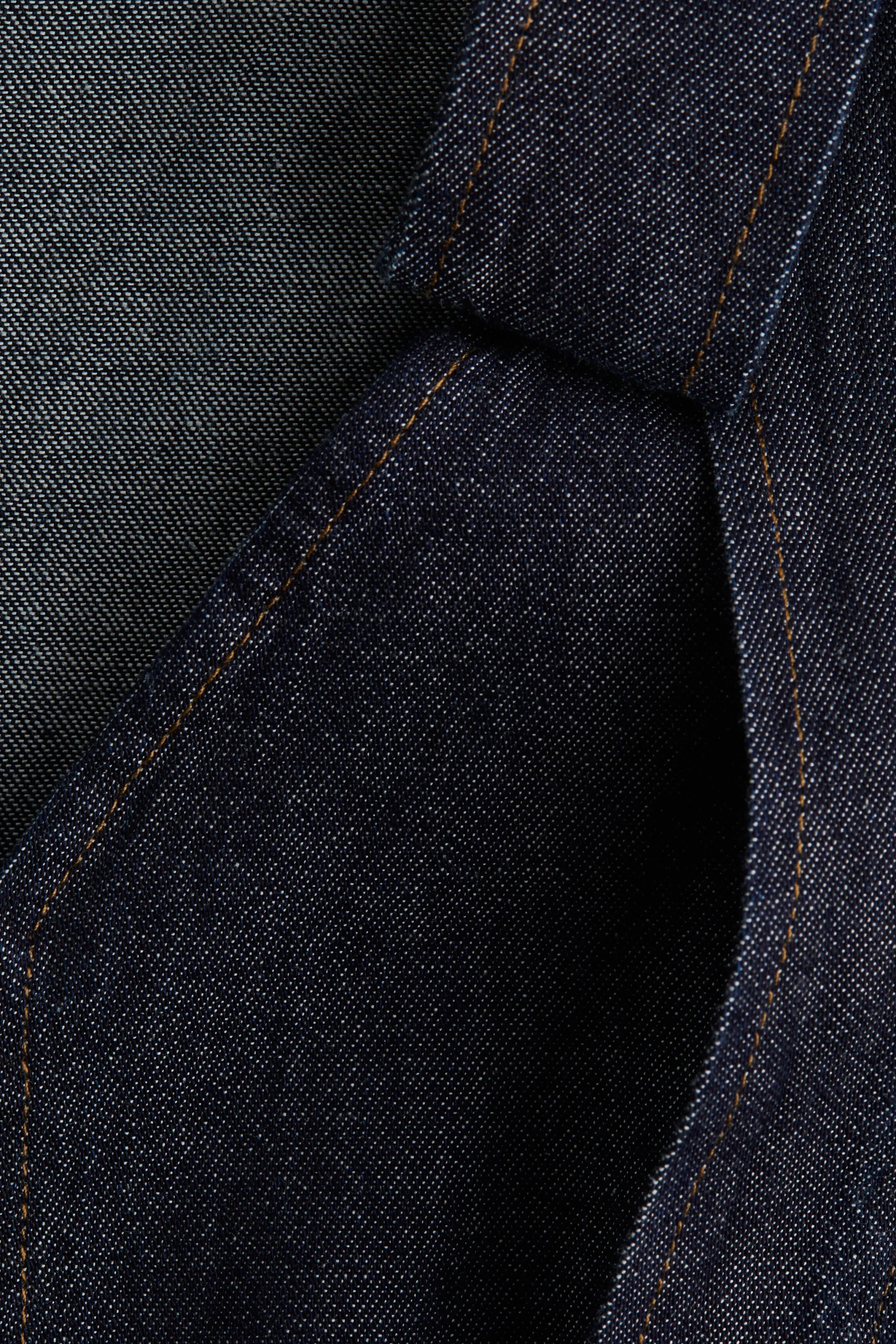Top en denim avec détail à nouer - Bleu denim foncé