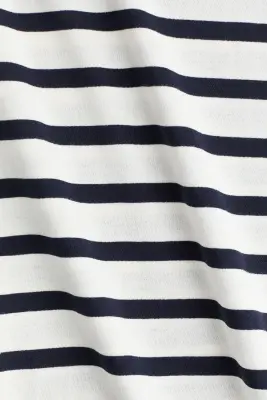 T-shirt en coton - Blanc/rayures bleu marine — photo 2
