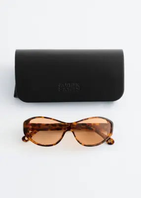 Lunettes de soleil ovales en acétate - Écaille de tortue orange — photo 2