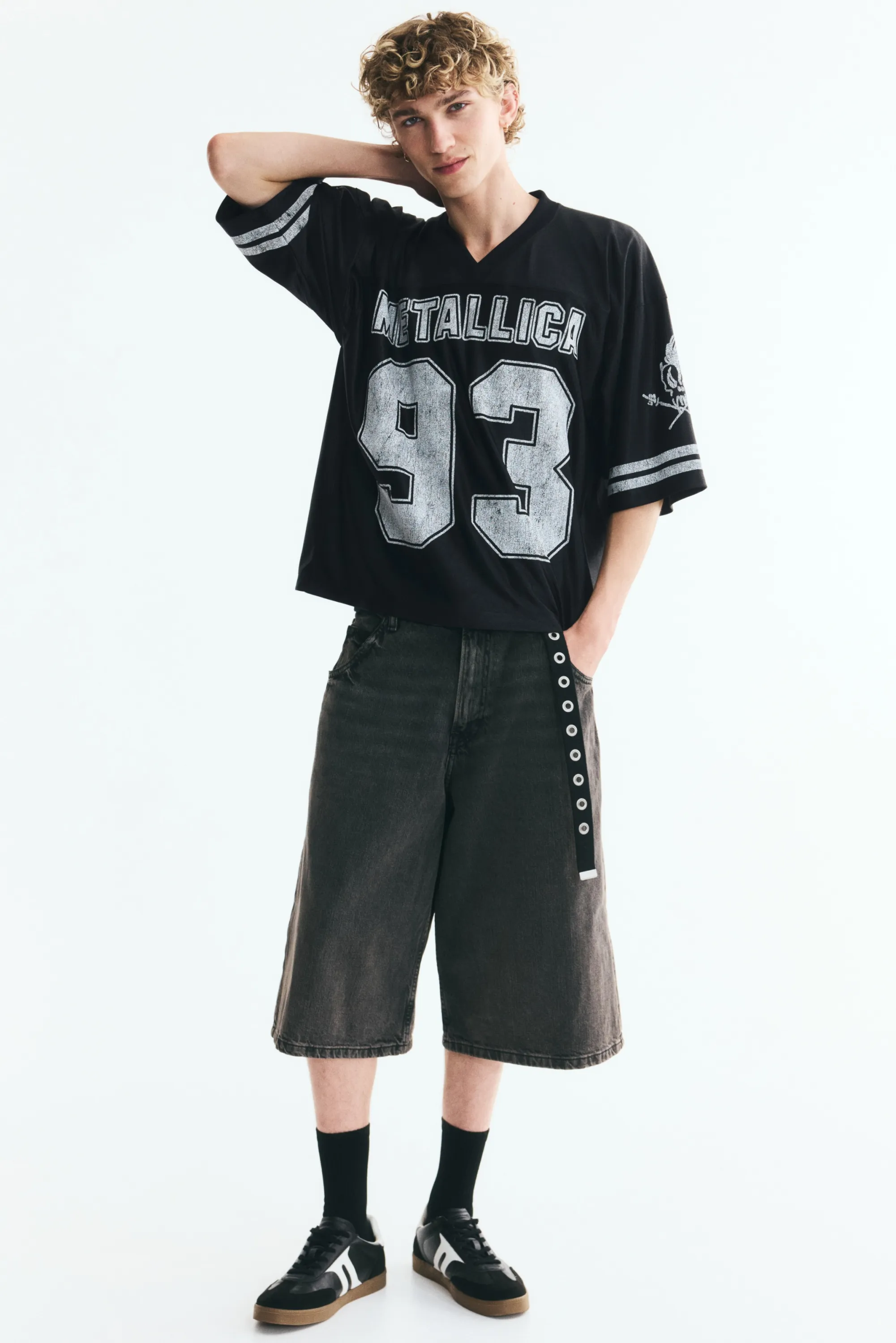 T-shirt imprimé Oversized Fit - Noir/Metallica