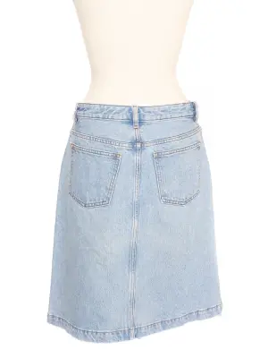 Jupe taille haute en jean bleu clair Prix boutique 170€ Taille 34 — photo 4