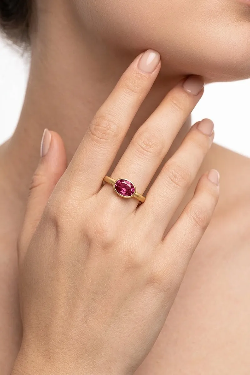 Bague Vermeil — Pierre Naturelle Tourmaline