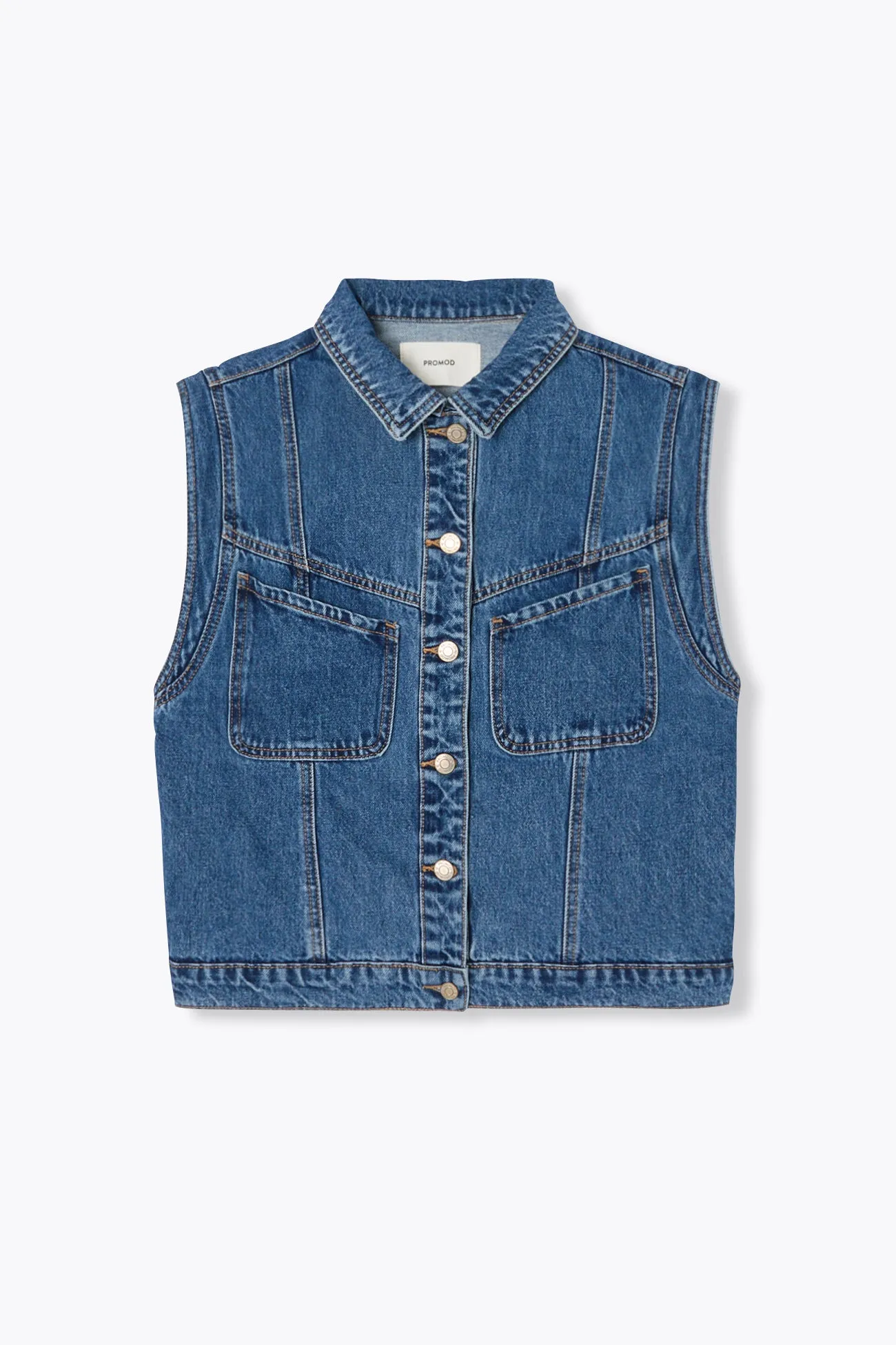 Veste jean sans manches LEONIE