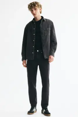Chemise Regular Fit en denim - Noir denim — photo 3