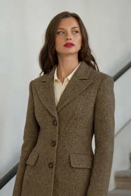Victoire Blazer Coat - Brown fishbone — photo 4