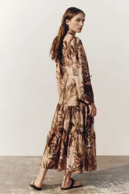 Robe à étage imprimée - Rose pêche/motif — photo 4